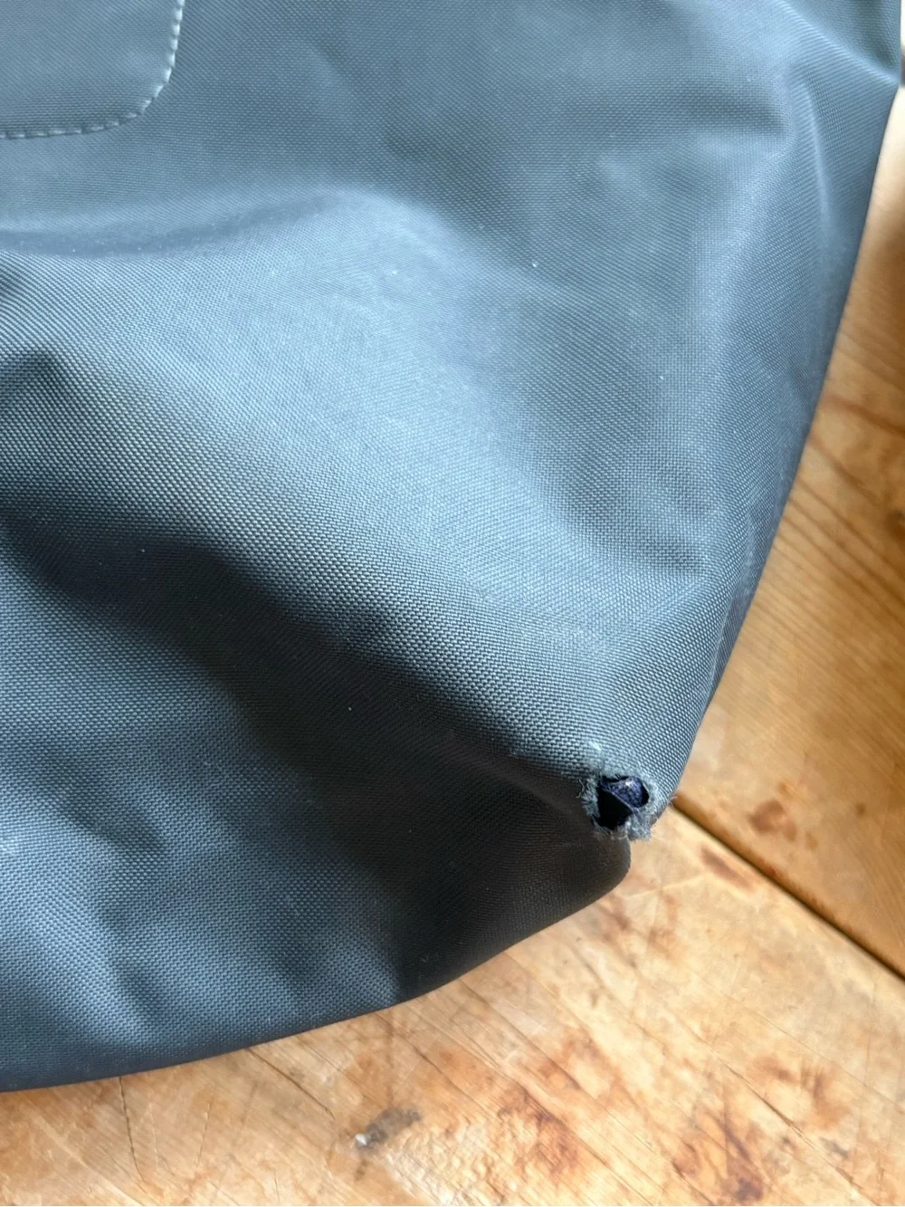 Longchamp Grey Tote with Brown Leather Trim